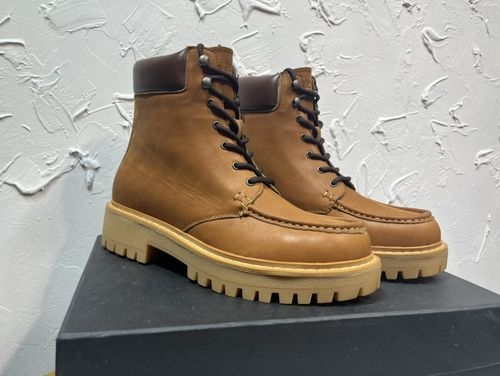 Prada Lace-up Martin Boots Leather Upper