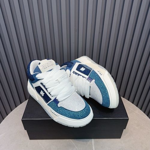 Ami Diamond-Studded Couple Sneakers With Thick Sole