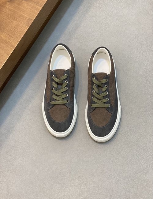 Hermes Nappa Leather Canvas Casual Shoes