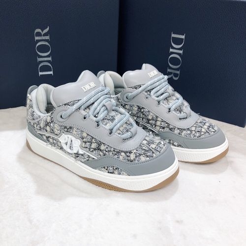 Christian Dior CD Round Toe Thick Sole Lace-Up Low Top Shoes