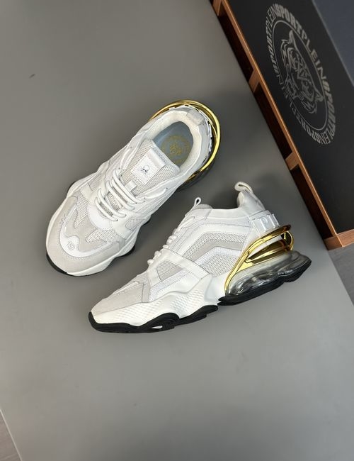 Philipp Plein Premium Leather Mesh Casual Sports Shoes