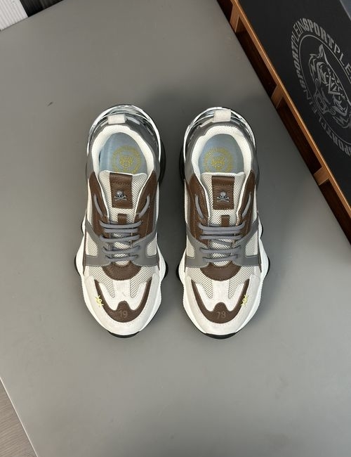 Philipp Plein Premium Leather Mesh Casual Sports Shoes