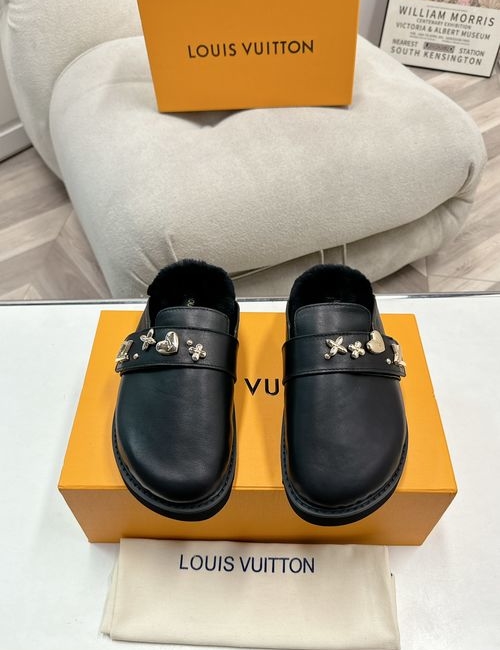 Louis Vuitton LV Monogram Wool Lined Slip-On Slippers