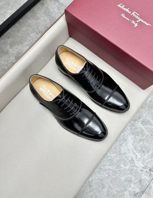 Ferragamo Business Dress Shoes Cowhide Leather Sole