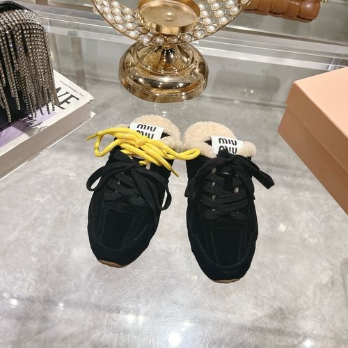 Miu Miu Furry Style Suede Trainers
