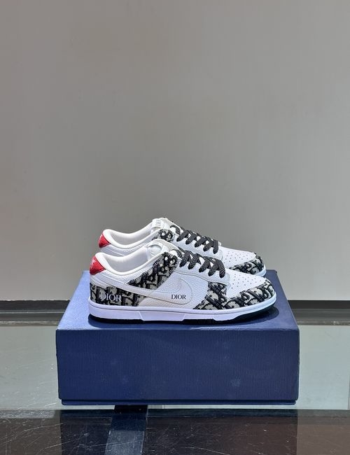 Christian Dior CD Canvas Leather Casual Sneakers Rubber Sole