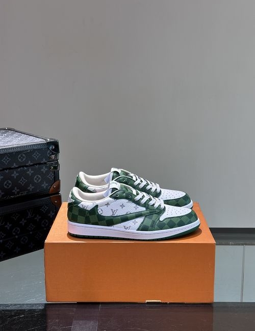 Louis Vuitton LV Canvas Leather Casual Sneakers Rubber Sole