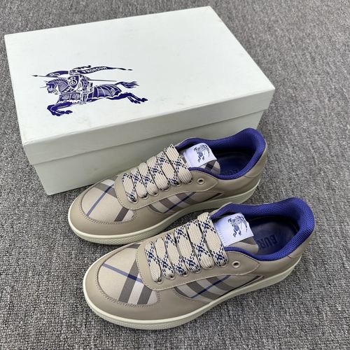 Burberry Diagonal Check Terrace Sneakers With Rubber Sole