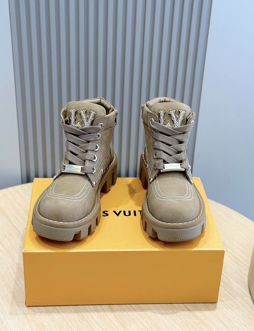 Louis Vuitton LV Checker Ankle Boots With Nubuck Leather