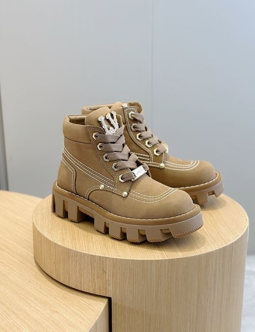 Louis Vuitton LV Checker Ankle Boots With Suede Rubber Outsole