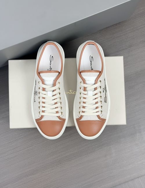Santoni Leather Casual Shoes Mesh Lining IP TPU Sole