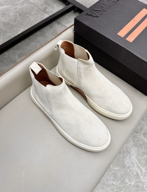 Zegna Triple Stitch Suede High-top Sneakers