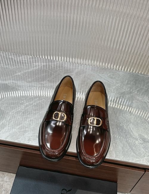 Christian Dior CD Patent Leather Loafers With Leather Sole