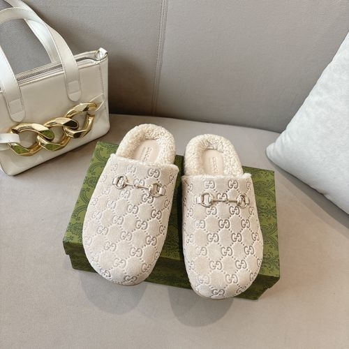 Gucci New Collection Wool Slip-On Loafers With Horsebit