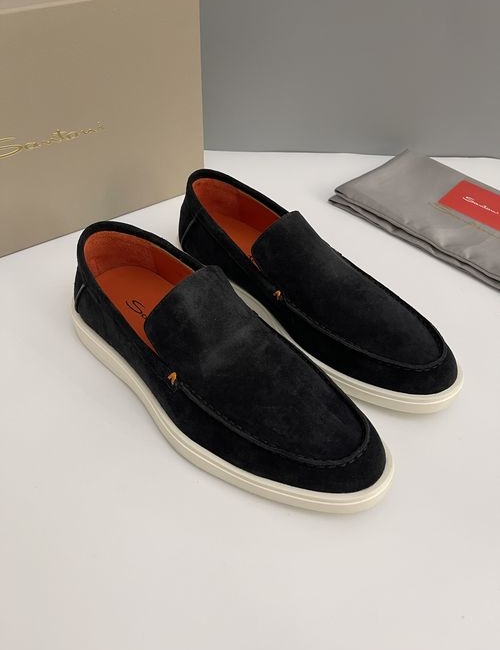 Santoni Soft Casual Loafers With Leather Sole