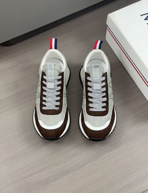 Moncler Leather Mesh Stitching Casual Sneakers