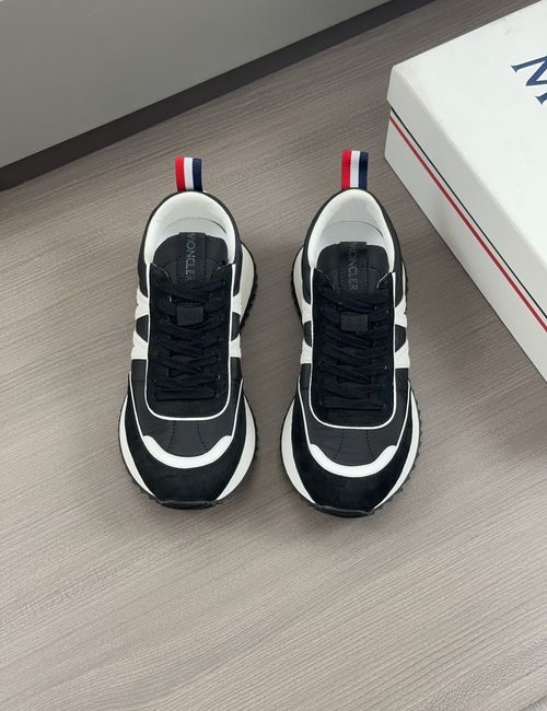 Moncler Leather Mesh Stitching Casual Sneakers
