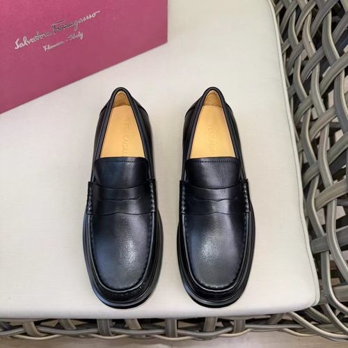 Ferragamo Leather Dress Shoes Hand-stitched Comfortable