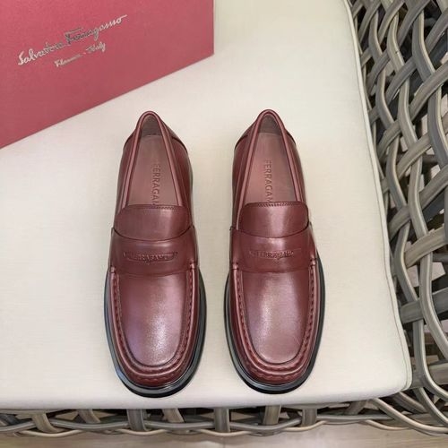 Ferragamo Leather Dress Shoes Hand-stitched Comfortable