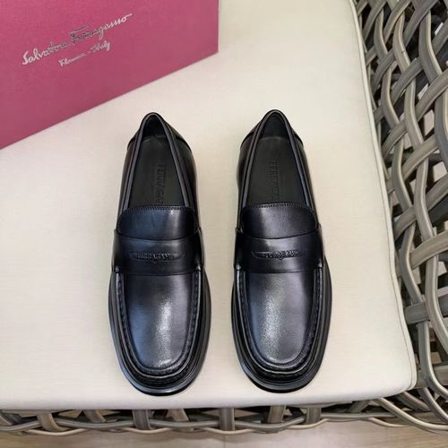 Ferragamo Leather Dress Shoes Hand-stitched Comfortable