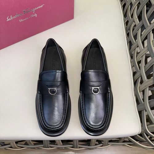 Ferragamo Leather Dress Shoes Hand-stitched Comfortable