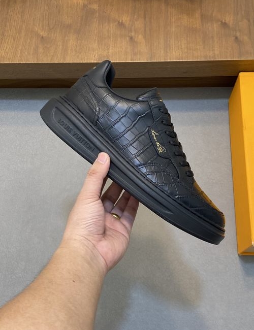 Louis Vuitton LV Stone Pattern Leather Logo Casual Shoes