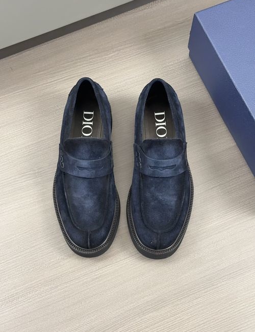 Christian Dior CD Moccasin Shoes Leather Gancio Buckle
