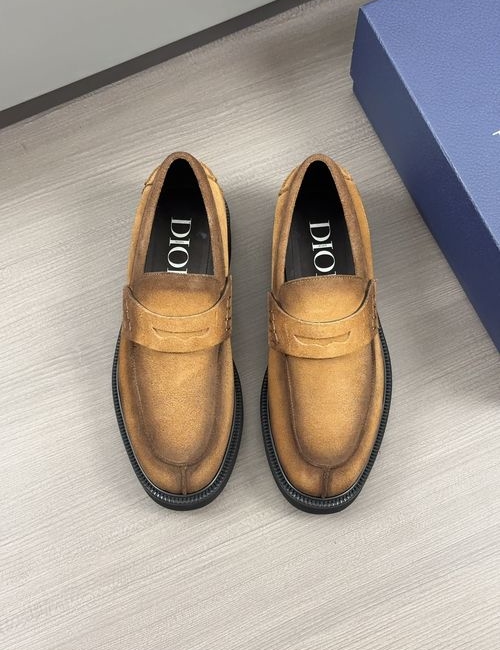 Christian Dior CD Moccasin Shoes Leather Gancio Buckle