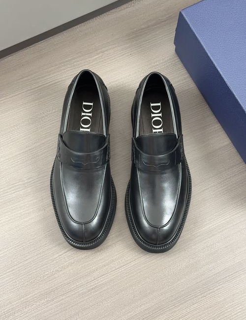 Christian Dior CD Moccasin Shoes Leather Gancio Buckle