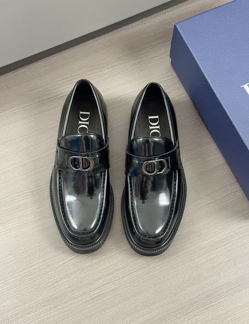 Christian Dior CD Moccasin Shoes Leather Gancio Buckle