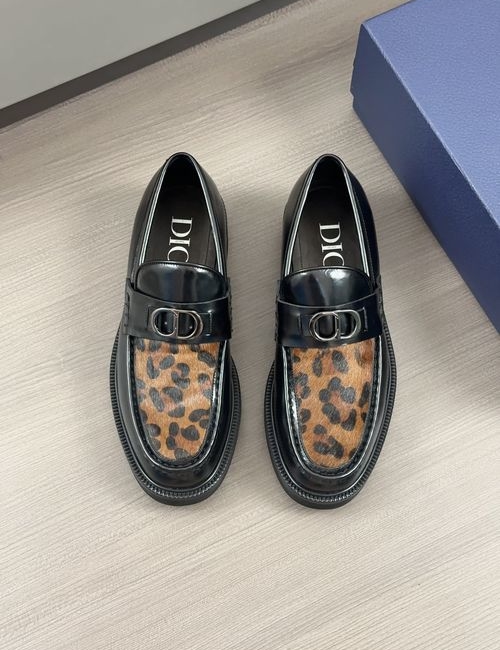 Christian Dior CD Moccasin Shoes Leather Gancio Buckle