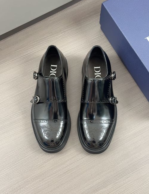 Christian Dior CD Moccasin Shoes Leather Gancio Buckle