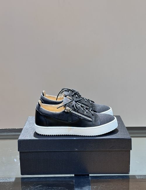Giuseppe Zanotti Denim Low-top Casual Sneakers With Side Zipper