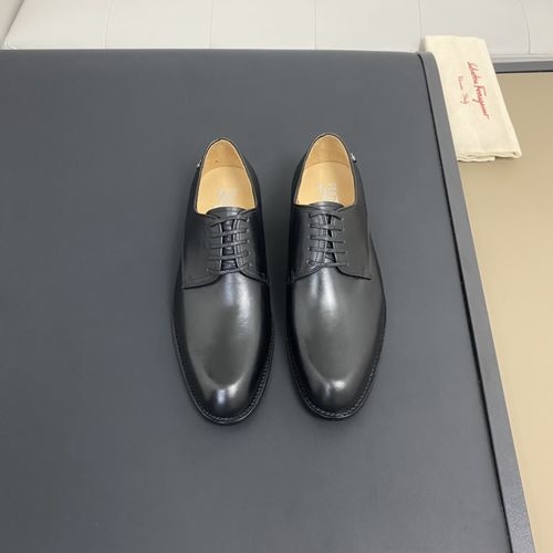 Ferragamo Casual Leather Shoes Cowhide Leather Sole