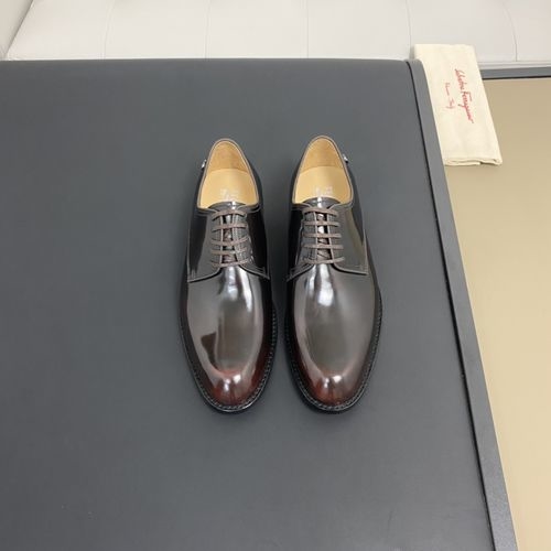 Ferragamo Casual Leather Shoes Cowhide Leather Sole