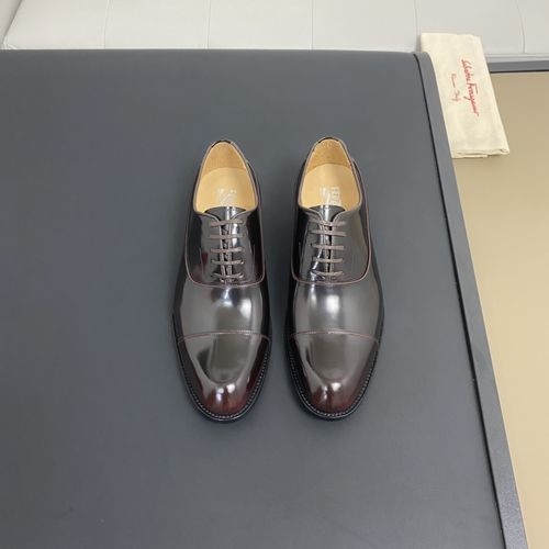 Ferragamo Casual Leather Shoes Cowhide Leather Sole