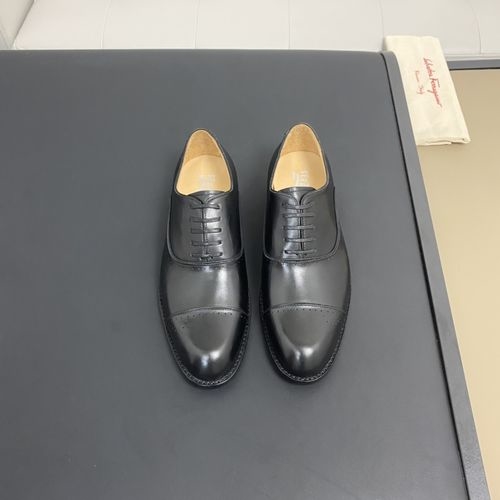 Ferragamo Casual Leather Shoes Cowhide Leather Sole