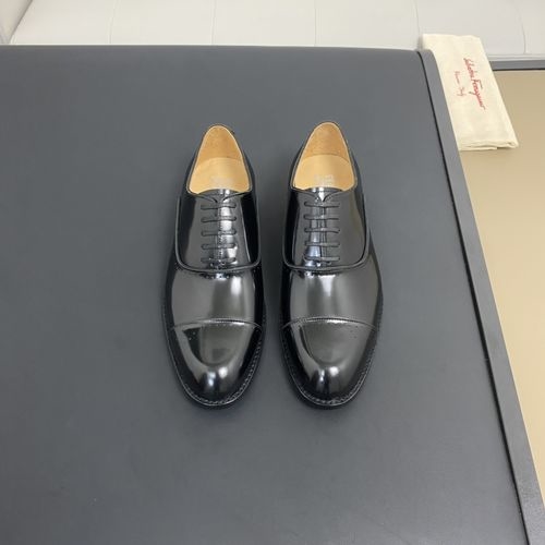 Ferragamo Casual Leather Shoes Cowhide Leather Sole
