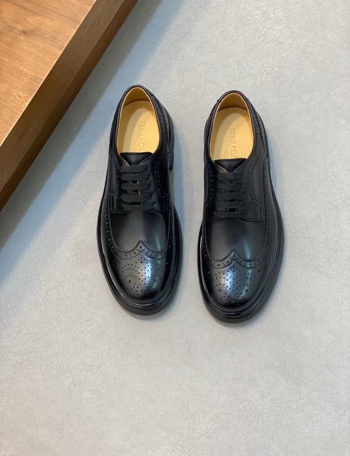 Ferragamo Elevated Slip-on Leather Shoes Comfortable