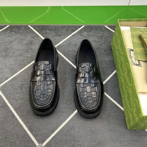 Gucci Premium Leather Loafers With Wear-resistant Sole