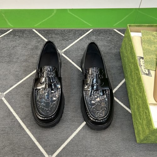 Gucci Premium Leather Loafers With Wear-resistant Sole