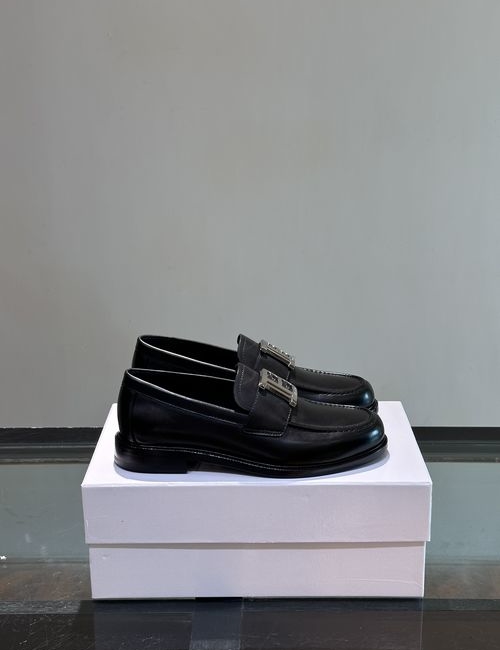 Balmain Stitched Leather Dress Shoes