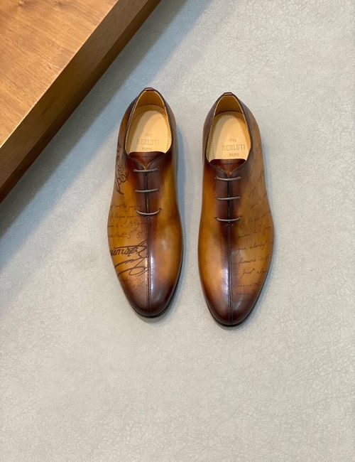 Berluti Luxury Dress Shoes With Genuine Leather Sole, Cowhide Upper