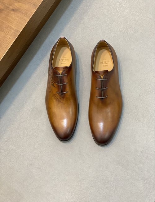 Berluti Luxury Dress Shoes With Genuine Leather Sole, Cowhide Upper