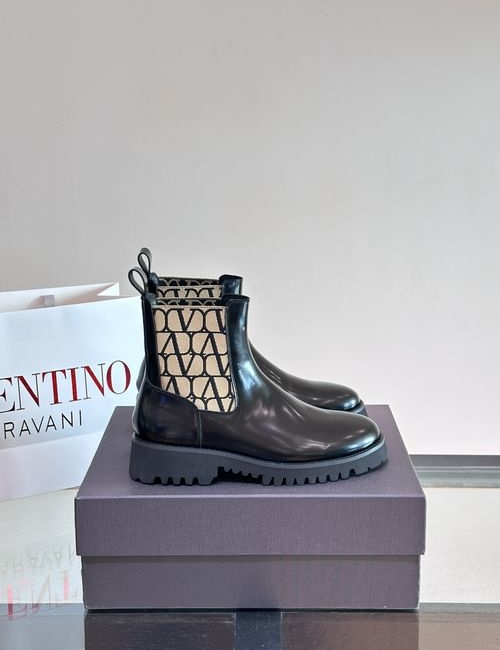 Valentino Calfskin Ankle Boots With Box