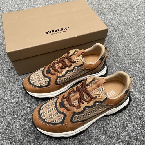 Burberry Calfskin Mesh Platform Sneakers Durable