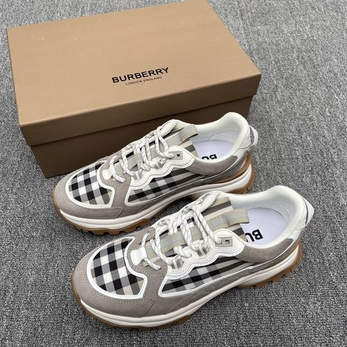 Burberry Calfskin Mesh Platform Sneakers Durable