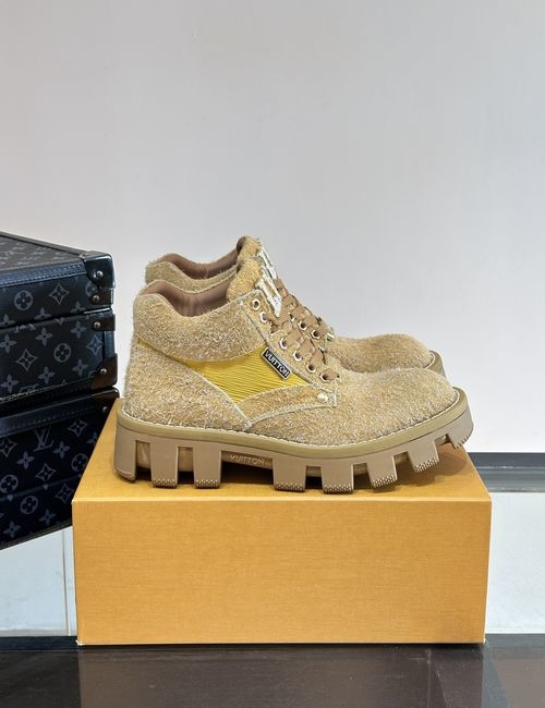 Louis Vuitton LV Checker Ankle Boots With Studs Rubber Outsole