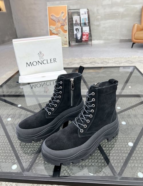 Moncler Cowhide High-top Casual Sneakers With Comfortable Sole