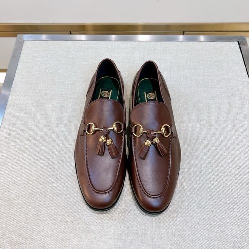 Gucci Double G Buckle Loafers Cow Leather Upper